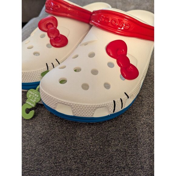 Hello Kitty Crocs Classic Clog Shoes Size M11 White/Red With Bow Design main image 4